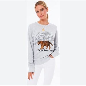 Emerson Fry SMALL- Light Gray Tiger Graphic Sweatshirt